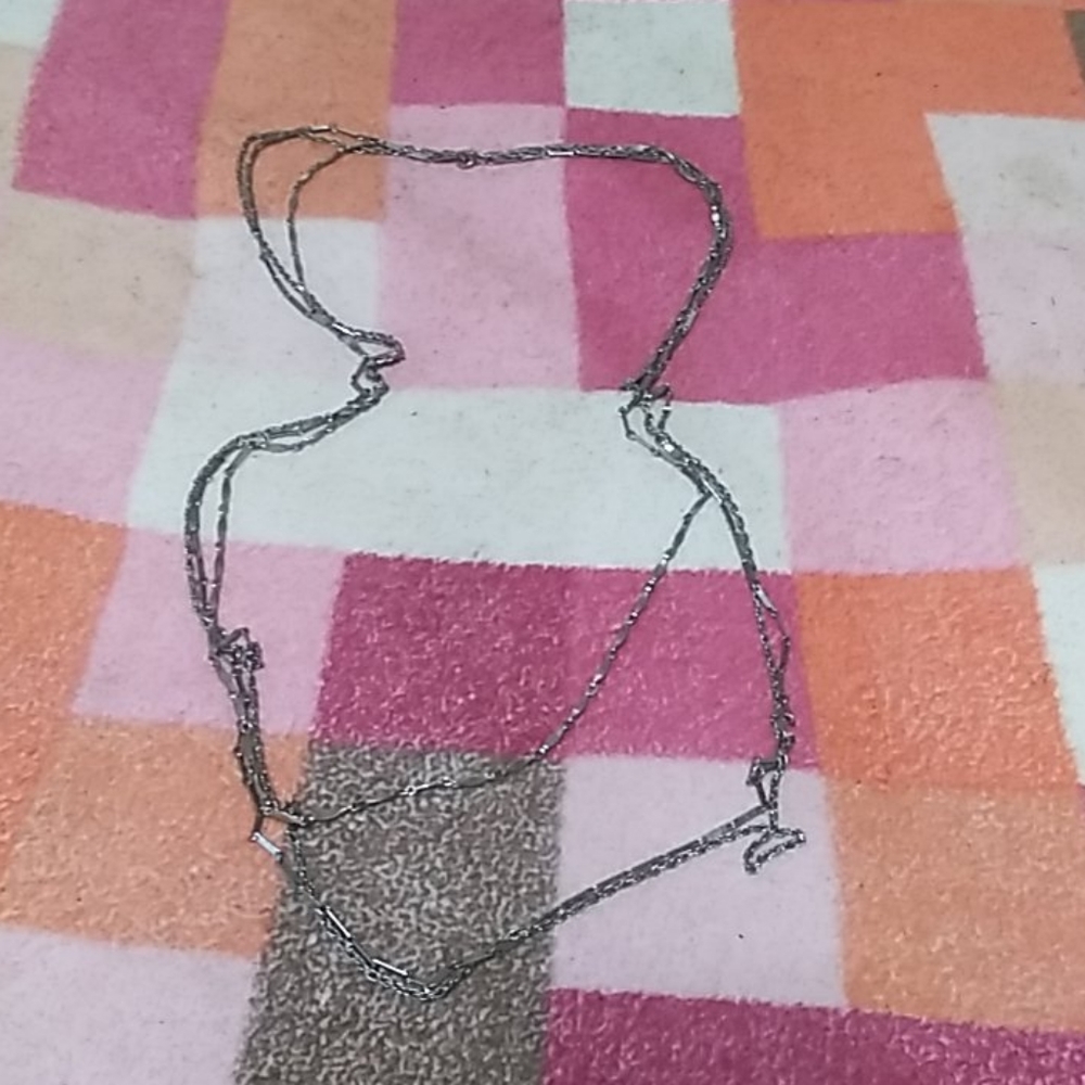 Silver long necklace